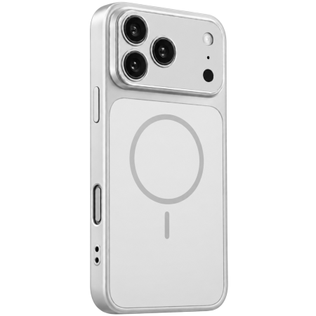 IPHONE 17 PRO - Husa pentru iPhone 17 Pro/ 18 Pro, AG Glass Mata MagSafe Slim Full Camera Protect, Silver