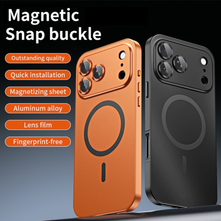Husa pentru iPhone 17 Pro Max/ 18 Pro Max, Full Aluminium Protection Magsafe, Orange [6]