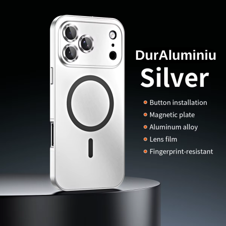 Husa pentru iPhone 17 Pro Max/ 18 Pro Max, Full Aluminium Protection Magsafe, Silver [1]