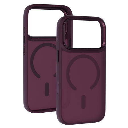 Husa pentru iPhone 17 Pro/ 18 Pro Liavec Cloudy Case with Metal Camera Frame, Burgundy [3]