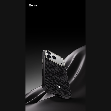 Husa pentru iPhone 17 Pro, Benks Magnetic Armor Pro Armor Grid Kevlar Metal Frame 600D (C.K.FL.AP.BK.Y069), Black [8]