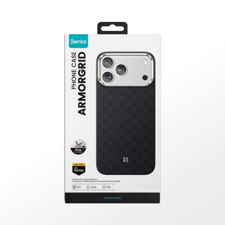 Husa pentru iPhone 17 Pro Max, Benks Magnetic Armor Pro Armor Grid Kevlar Metal Frame 600D (C.K.FL.AP.BK.Y069), Black [9]
