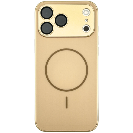 IPHONE 17 PRO - Husa pentru iPhone 17 Pro din Sticla si Silicon cu Protectie Completa a Camerelor si MagSafe, Gold Mat