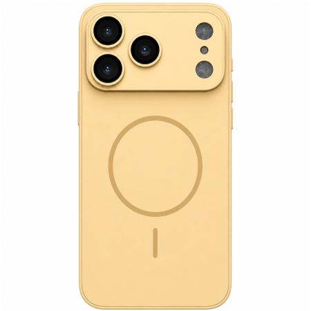 IPHONE 17 PRO - Husa pentru iPhone 17 Pro din Sticla si Silicon cu Protectie Completa a Camerelor si MagSafe, Gold Mat