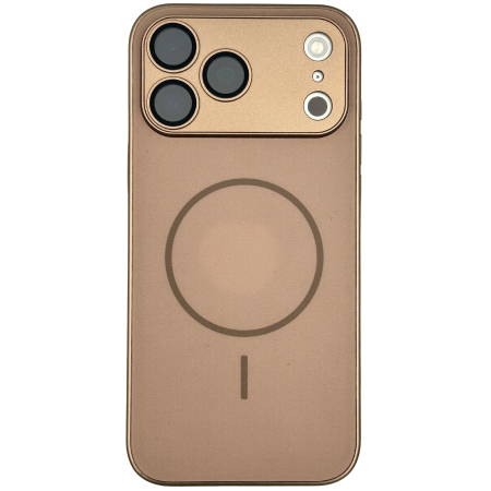 IPHONE 17 PRO - Husa pentru iPhone 17 Pro din Sticla si Silicon cu Protectie Completa a Camerelor si MagSafe, Gold Titan Mat