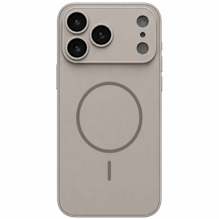 IPHONE 17 PRO - Husa pentru iPhone 17 Pro din Sticla si Silicon cu Protectie Completa a Camerelor si MagSafe, Gri Titan Mat