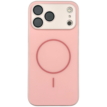 IPHONE 17 PRO - Husa pentru iPhone 17 Pro din Sticla si Silicon cu Protectie Completa a Camerelor si MagSafe, Roz Mat