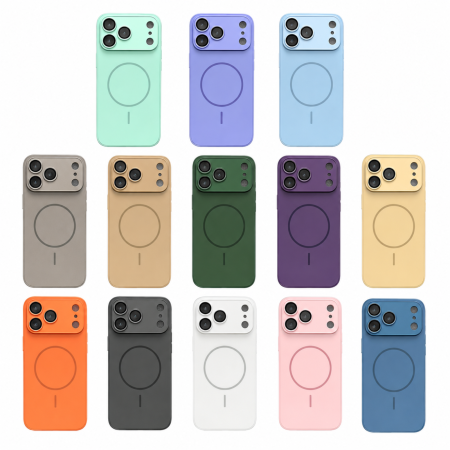 Husa pentru iPhone 17 Pro Max din Sticla si Silicon cu Protectie Completa a Camerelor si MagSafe, Orange Mat [5]