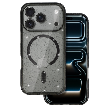 IPHONE 17 PRO - Husa pentru iPhone 17 Pro, Glitter Magsafe, Black Smoke