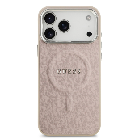 Husa pentru iPhone 17 Pro, Guess PU Saffiano MagSafe, Pink [1]