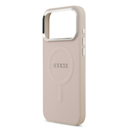 Husa pentru iPhone 17 Pro Max, Guess PU Saffiano MagSafe, Pink [4]