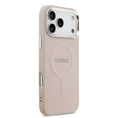 Husa pentru iPhone 17 Pro, Guess PU Saffiano MagSafe, Pink [2]