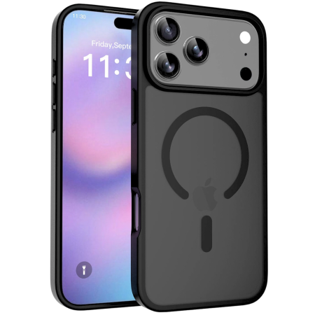 IPHONE 18 PRO MAX - Husa pentru iPhone 17 Pro Max/ 18 Pro Max, MagSafe, Drop Resistant Shockproof, Matte Skin Black
