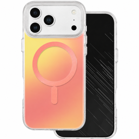 IPHONE 18 PRO MAX - Husa pentru iPhone 17 Pro Max/ 18 Pro Max, Tecto Shield Aurora Boreala, Orange Pink