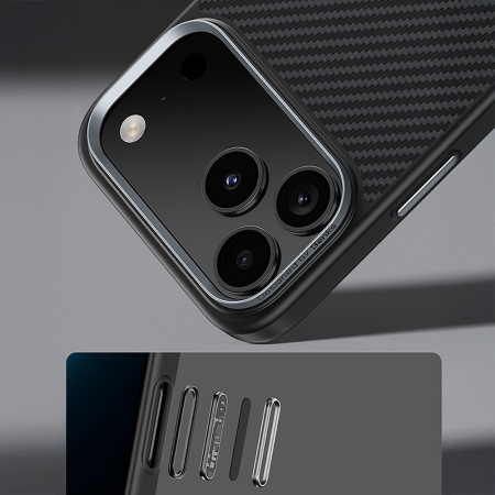 Husa pentru iPhone 17 Pro, Benks Magnetic Armor Pro Kevlar Metal Frame 600D (C.K.FL.AP.BK.A069) black (Camera Control Button) [8]