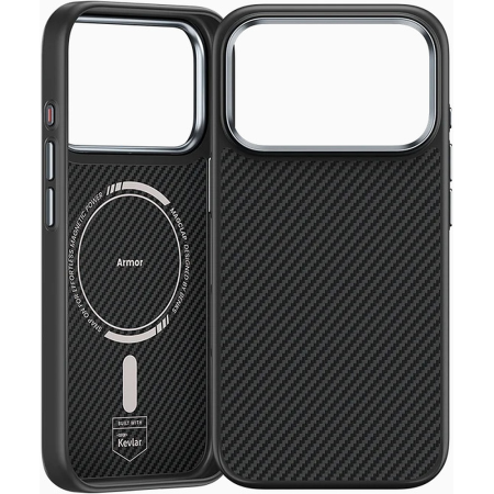 Husa pentru iPhone 17 Pro, Benks Magnetic Armor Pro Kevlar Metal Frame 600D (C.K.FL.AP.BK.A069) black (Camera Control Button) [1]