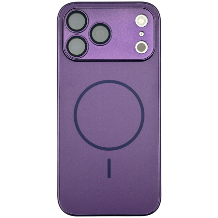 IPHONE 17 PRO MAX - Husa pentru iPhone 17 Pro Max din Sticla si Silicon cu Protectie Completa a Camerelor si MagSafe, Deep Purple Mat