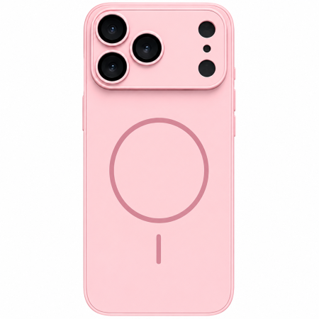 IPHONE 17 PRO MAX - Husa pentru iPhone 17 Pro Max din Sticla si Silicon cu Protectie Completa a Camerelor si MagSafe, Roz Mat