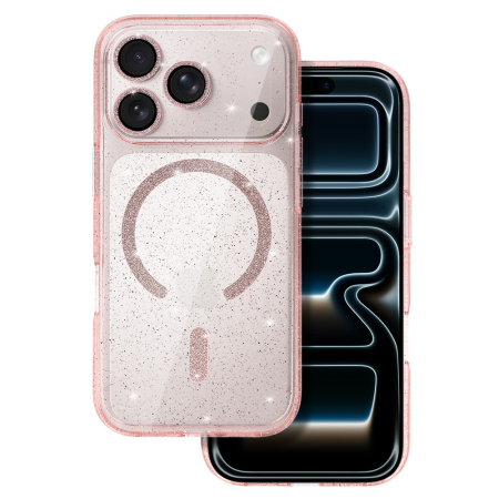 IPHONE 17 PRO MAX - Husa pentru iPhone 17 Pro Max, Glitter Magsafe, Pink Smoke