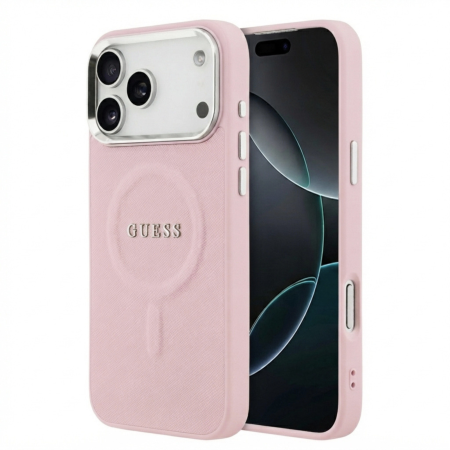IPHONE 17 PRO MAX - Husa pentru iPhone 17 Pro Max, Guess PU Saffiano MagSafe, Pink