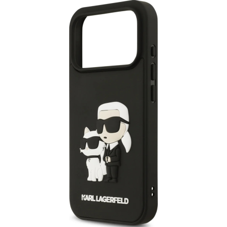 Husa pentru iPhone 17 Pro Max, Karl Lagerfeld 3D Rubber Karl and Choupette, Black [4]