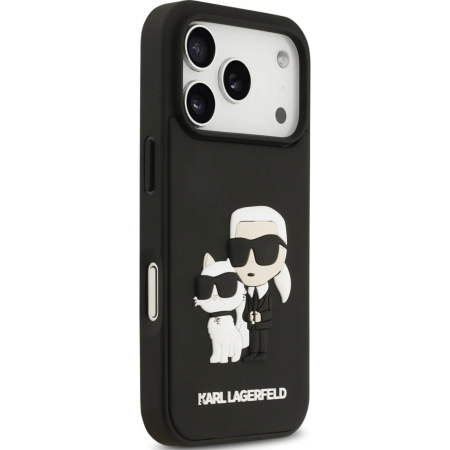 Husa pentru iPhone 17 Pro Max, Karl Lagerfeld 3D Rubber Karl and Choupette, Black [3]