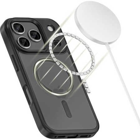 Husa pentru iPhone 17 Pro Max, MagSafe, Drop Resistant Shockproof, Matte Skin Black [5]