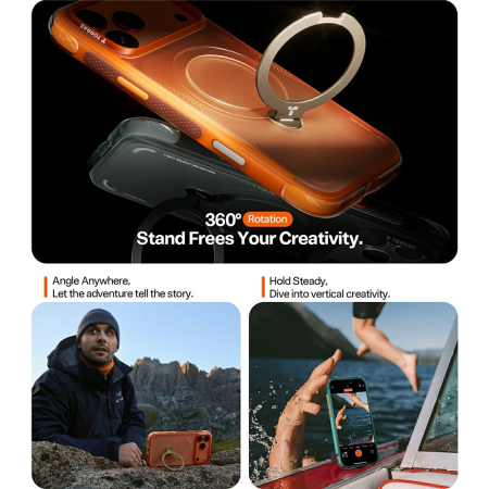 Husa pentru iPhone 17 Pro Max - Torras - Ostand Spin Air Series - Horizon Orange [2]