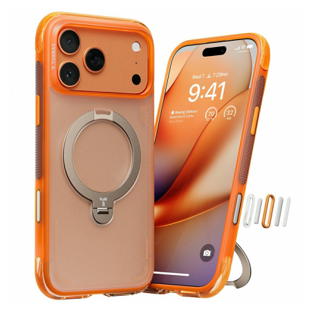 IPHONE 17 PRO MAX - Husa pentru iPhone 17 Pro Max - Torras - Ostand Spin Air Series - Horizon Orange