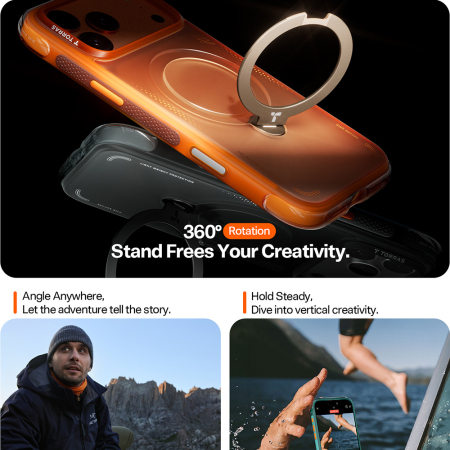Husa pentru iPhone 17 Pro Max - Torras - Ostand Spin Air Series - Shadow Black [4]