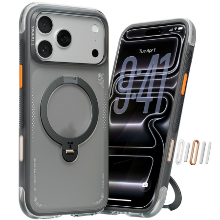 IPHONE 17 PRO MAX - Husa pentru iPhone 17 Pro Max - Torras - Ostand Spin Air Series - Shadow Black