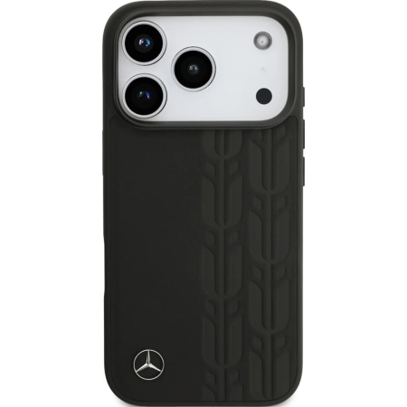 Husa pentru iPhone 17 Pro Max, Mercedes Leather Laurel Leaves MagSafe, Black [1]