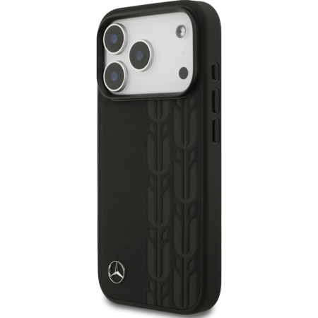 Husa pentru iPhone 17 Pro Max, Mercedes Leather Laurel Leaves MagSafe, Black [3]