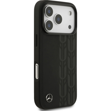 Husa pentru iPhone 17 Pro Max, Mercedes Leather Laurel Leaves MagSafe, Black [2]