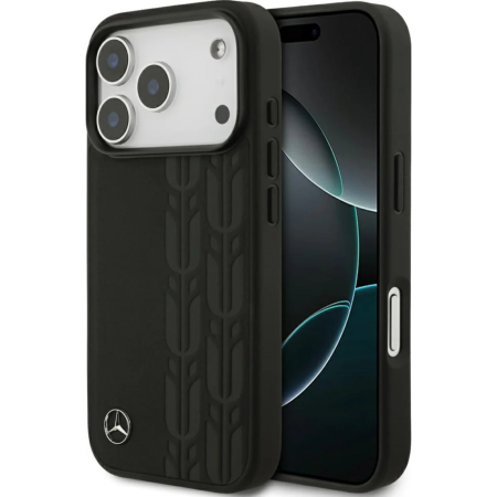 IPHONE 17 PRO MAX - Husa pentru iPhone 17 Pro Max, Mercedes Leather Laurel Leaves MagSafe, Black
