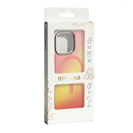 Husa pentru iPhone 17 Pro Max/ 18 Pro Max, Tecto Shield Aurora Boreala, Orange Pink [6]