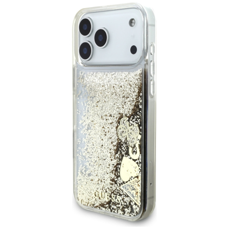 Husa pentru iPhone 18 Pro/ 17 Pro Guess - Liquid Glitter Charms Gold [2]