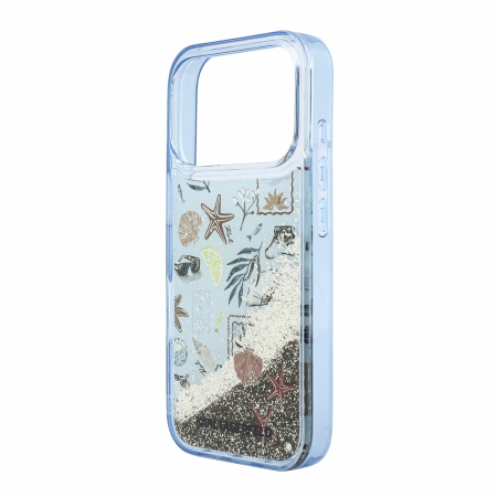Husa pentru iPhone 18 Pro/ 17 Pro Karl Lagerfeld Liquid Glitter Beach Blue [4]