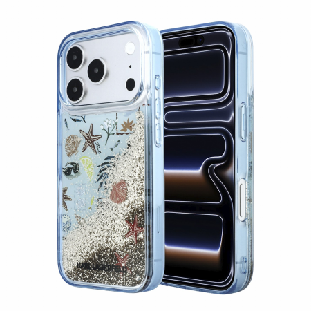 IPHONE 18 PRO - Husa pentru iPhone 18 Pro/ 17 Pro Karl Lagerfeld Liquid Glitter Beach Blue