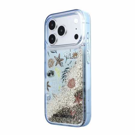 Husa pentru iPhone 18 Pro/ 17 Pro Karl Lagerfeld Liquid Glitter Beach Blue [3]