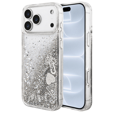 IPHONE 18 PRO MAX - Husa pentru iPhone 18 Pro Max/ 17 Pro Max Guess - Liquid Glitter Charms Silver