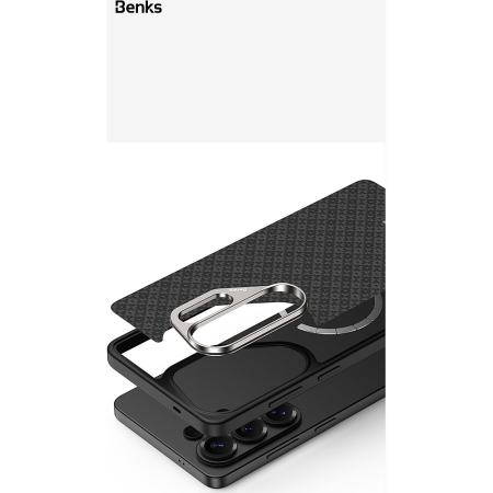 Husa pentru Samsung Galaxy S26 Ultra, Benks Magnetic Armor Pro Armor Grid Kevlar Metal Frame 600D (C.K.FL.SA.BK.H048), Black [6]
