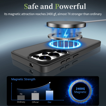 Husa pentru Samsung Galaxy S26 Plus, MagSafe, Drop Resistant Shockproof, Matte Skin Black [3]