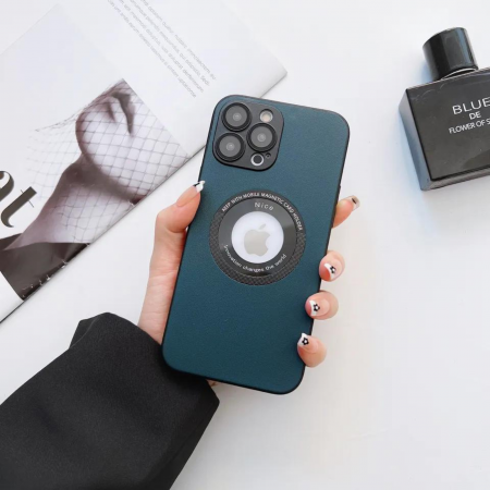 Husa Premium MagSafe Leather pentru iPhone 11, Navy Blue [3]