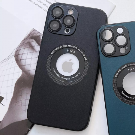 Husa Premium MagSafe Leather pentru iPhone 15, Navy Blue [2]