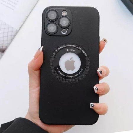 HUSE IPHONE - Husa Premium MagSafe Leather pentru iPhone 15 Plus, Black