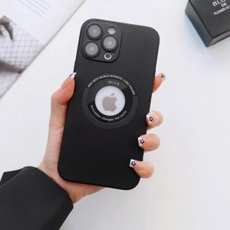 Husa Premium MagSafe Leather pentru iPhone 16, Black [1]