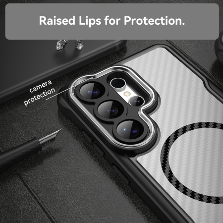 Husă Samsung Galaxy S26 Plus, Defender Carbon MagSafe, Protecție Anti-Șoc, Black [3]