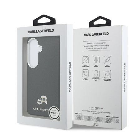 Husa Samsung Galaxy S26, Karl Lagerfeld Grained PU Leather K&CH Heads Magnetic, Black [6]