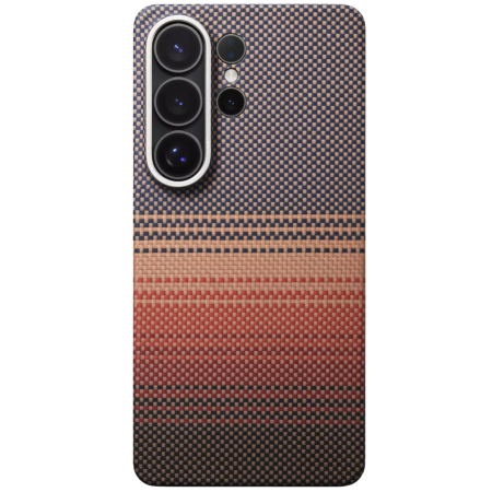 SAMSUNG GALAXY S26 PLUS - Husa Samsung Galaxy S26 Plus, Kevlar Aramid Fiber with MagSafe, Orange Sunset